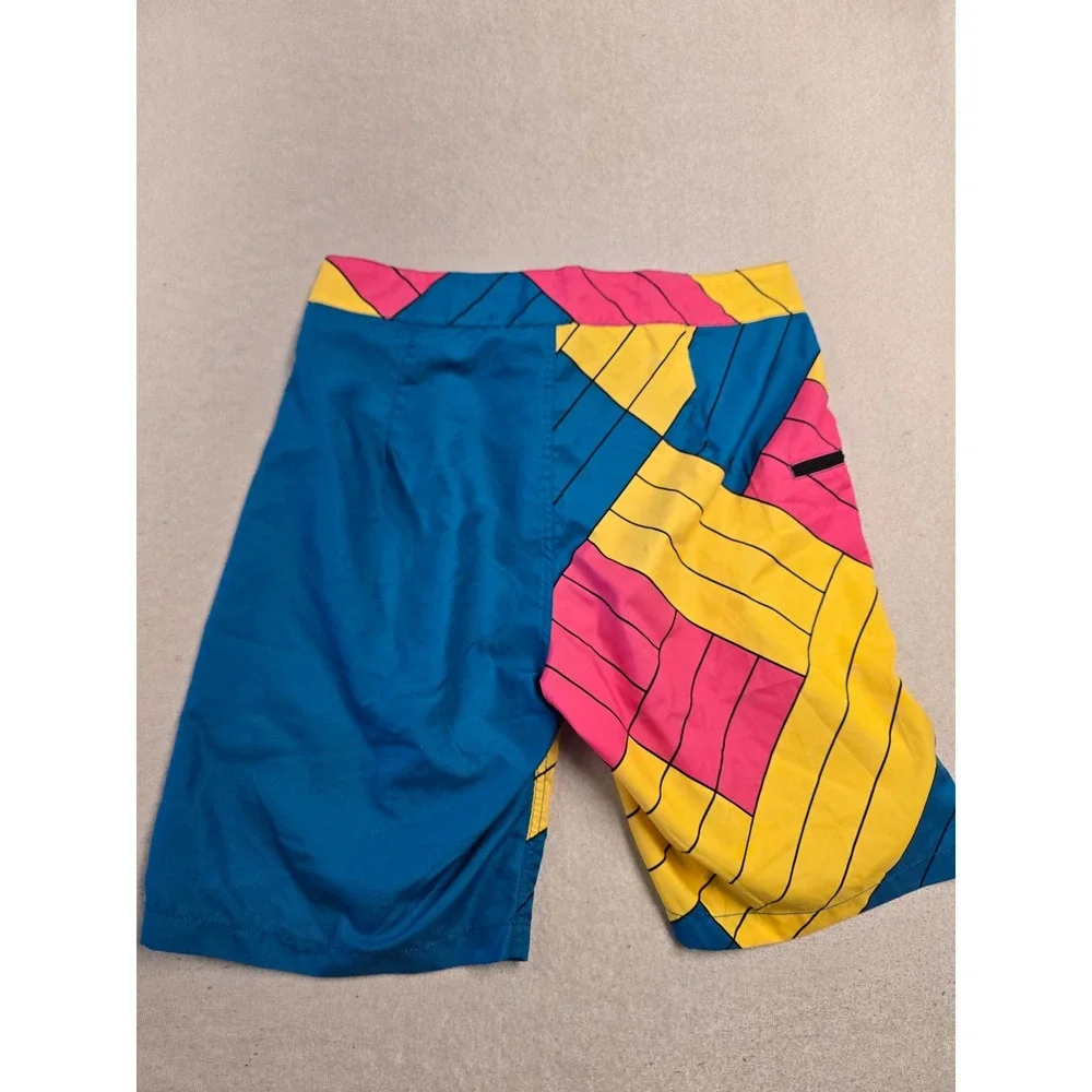 Odd Future OFWGKTA Mens‎ Large Board Shorts Blue Pink Geometric Swim Trunks